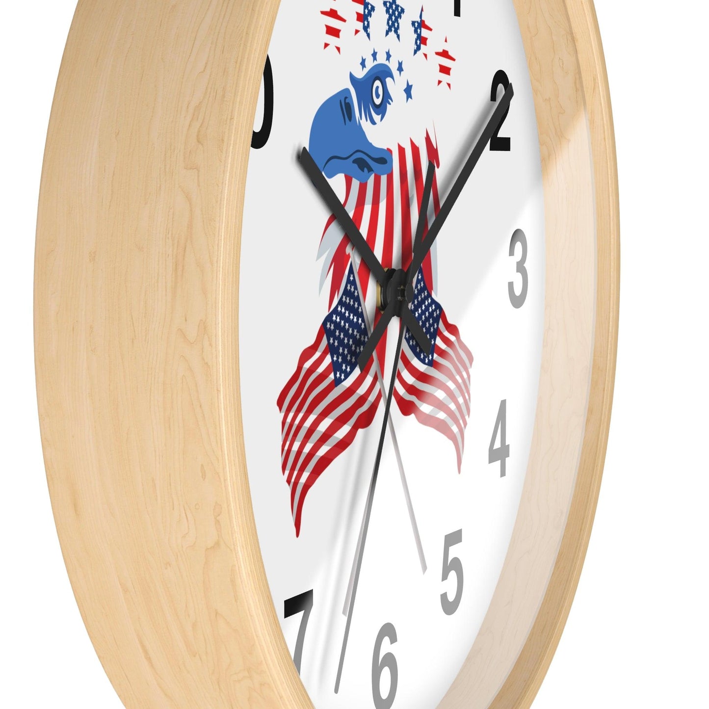 USA Flag Wall Clock, Home decor gift, House Warming gift, New Home Gift, Patriotic Gift School Clock Home Clock Office Clock - Giftsmojo