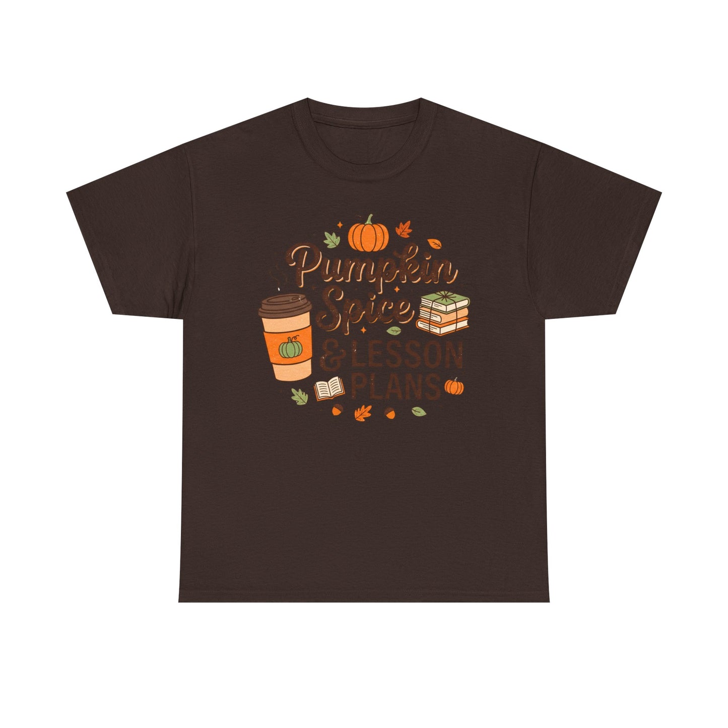 Pumpkin Spice & Lesson Plans Tee — Fall Teacher Coffee Shirt