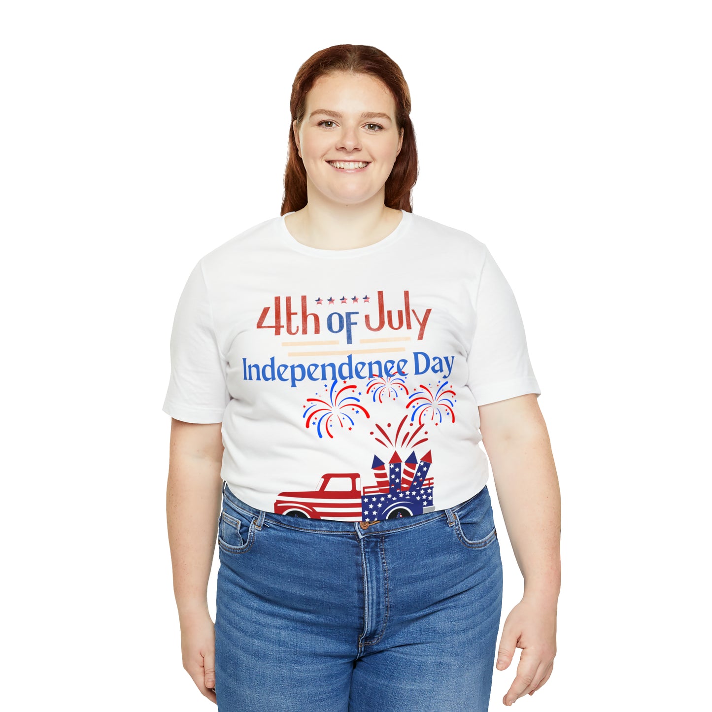 Celebrate Independence with our Patriotic Freedom Shirt! Men and Women's 4th of July Shirt featuring USA Flag, Fireworks, and Joyful Spirit!"