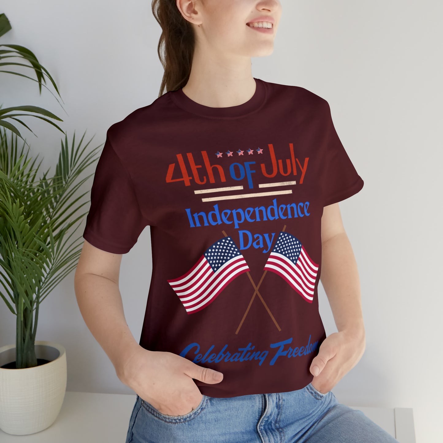 Express Your Patriotism with 4th of July Flag Shirt: Independence Day, Fireworks, Celebrating Freedom - Perfect for Women and Men