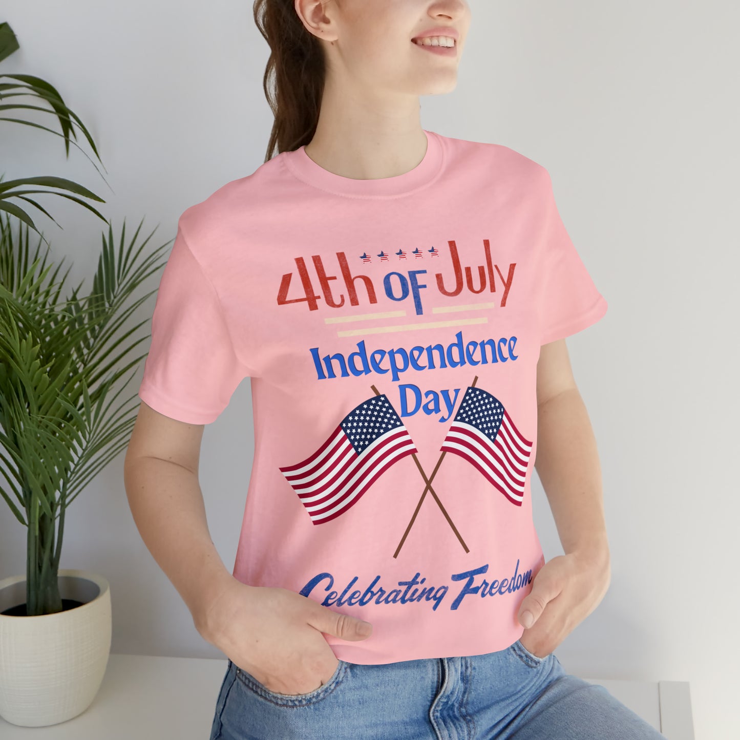 Express Your Patriotism with 4th of July Flag Shirt: Independence Day, Fireworks, Celebrating Freedom - Perfect for Women and Men