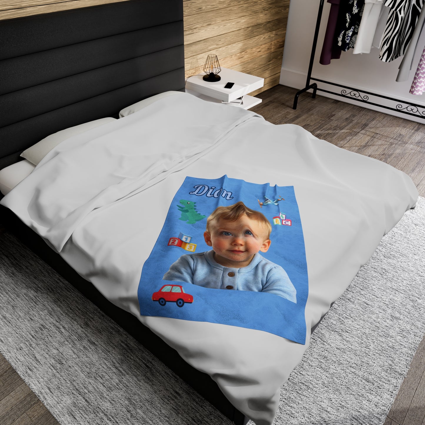 Personalized Kids Blanket Boys- Velveteen Plush