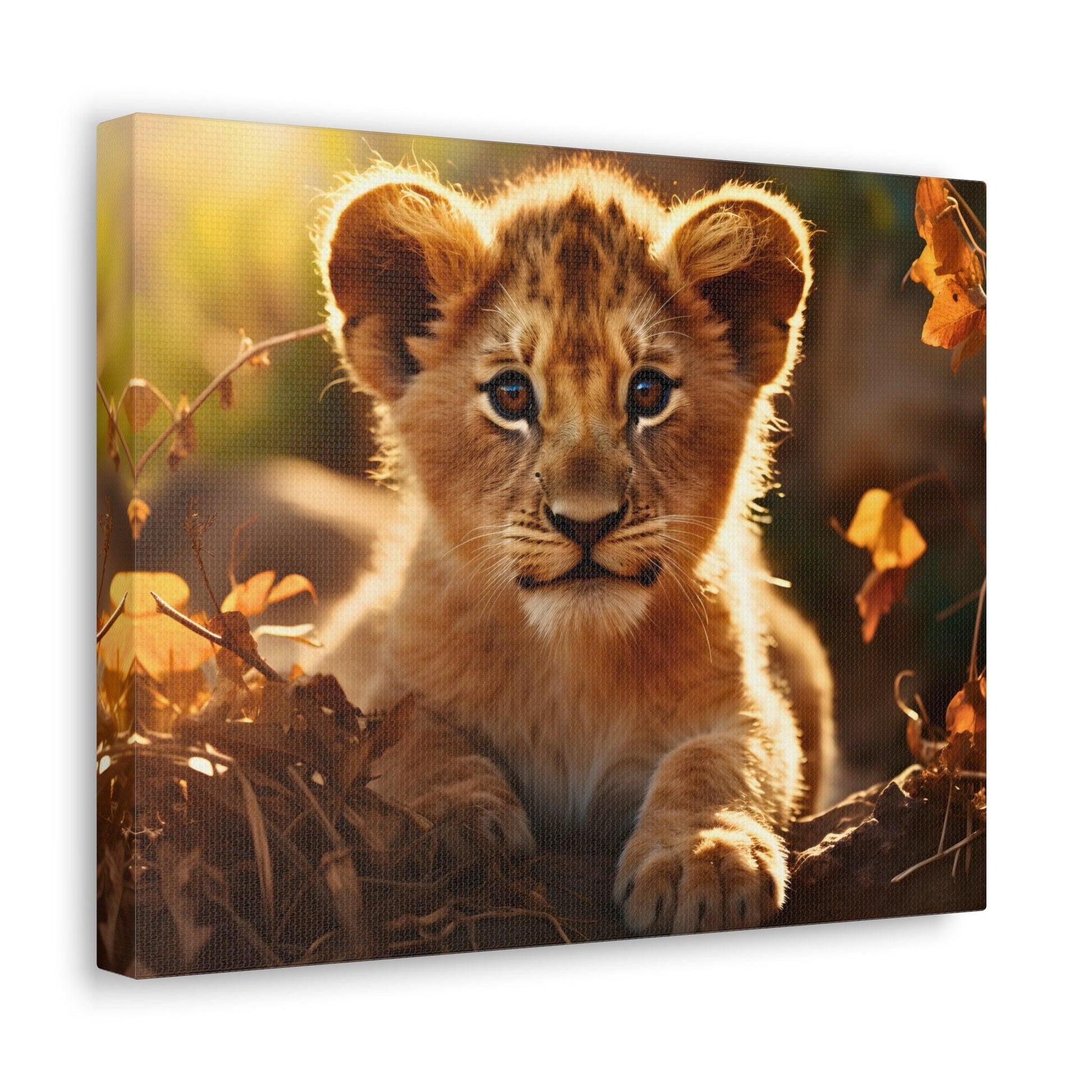 Baby Lion Cub Print Animal Nature Art Safari Nursery Canvas Gallery Wraps Baby Lion Print Large Canvas Art Animal Wall Art Lover Gift - Giftsmojo