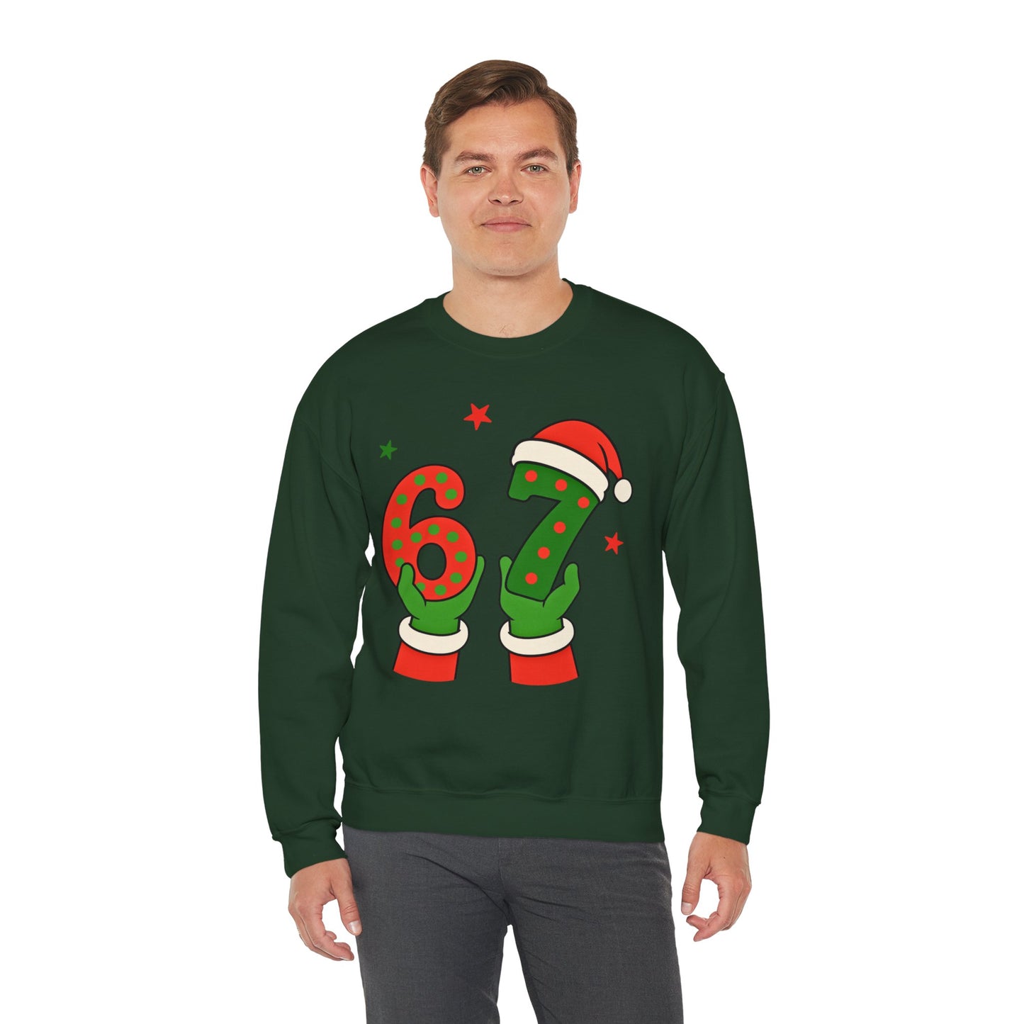 Grinch Hands Holding 'Six Seven' Sweatshirt