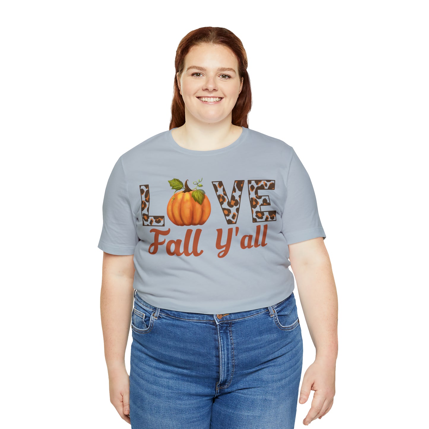 Leopard Print Love Fall Y'all Shirt, Pumpkin Shirt, Fall Shirt for Fall Lover, Fall gift