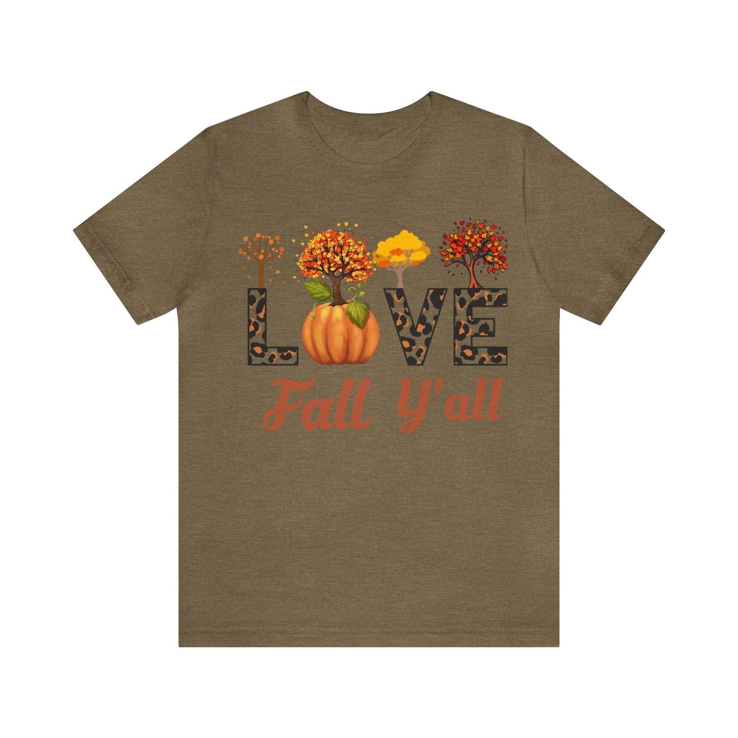 Leopard Print Love Fall Y'all, Fall shirt, Fall lover gift, Nature lover gift. - Giftsmojo