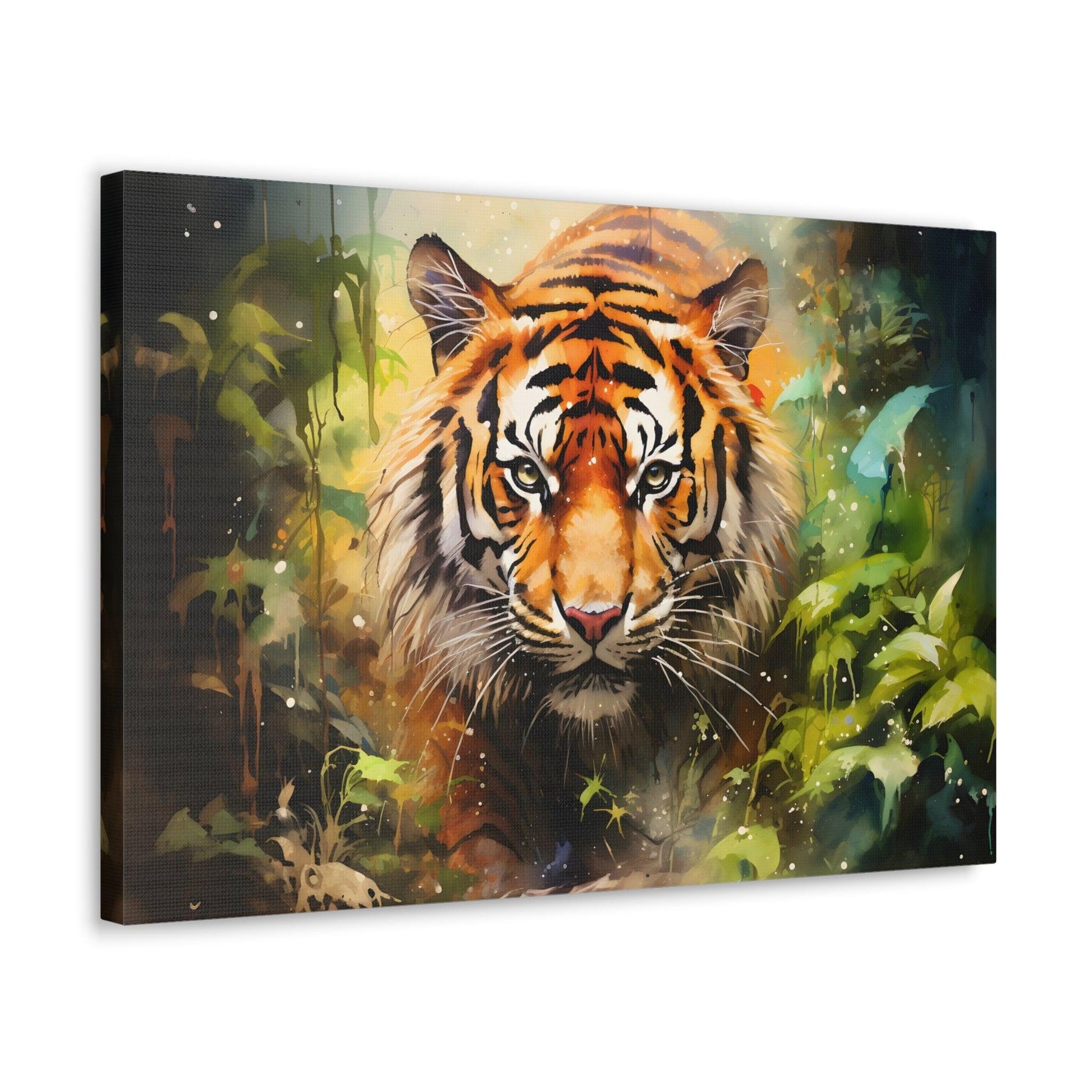 Watercolor Tiger In Nature Art Canvas Gallery Wraps Tiger Print Large Canvas Art Animal Wall Art minimalist Wall Art Lover Gift - Giftsmojo