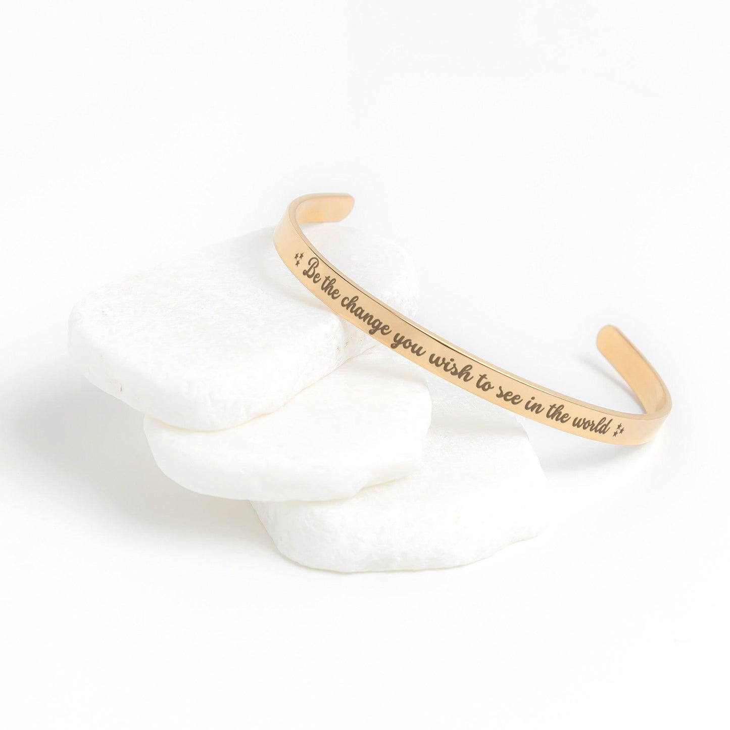Inspirational Jewelry Cuff Bracelet - Be the change you wish to see in the world Bracelet - Giftsmojo