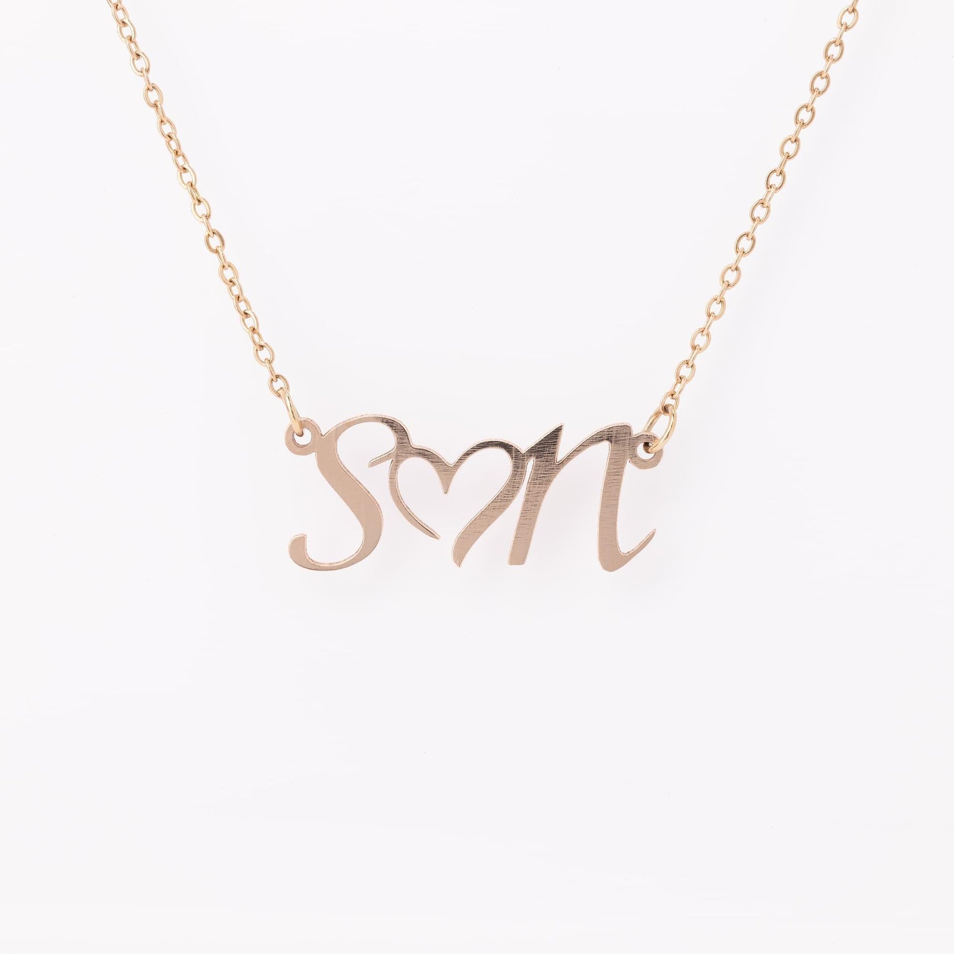 Personalized Double Initial Heart Necklace for Women - Giftsmojo