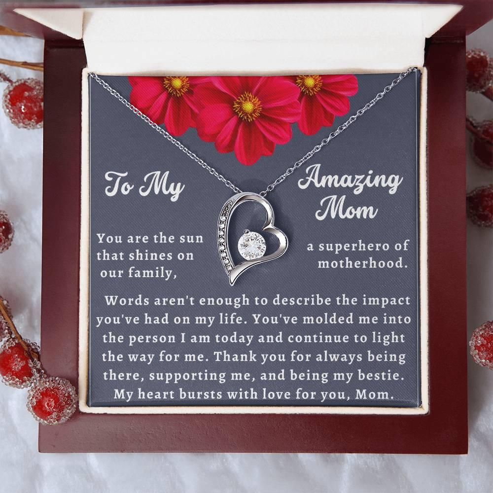 Custom Necklace Gift To Mom for Christmas - Forever Love Necklace To My Amazing Mom - Giftsmojo