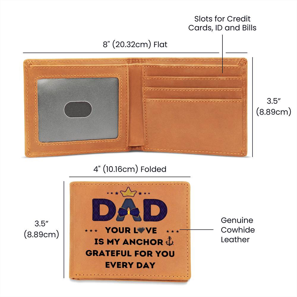 Custom Leather Wallet Gift For Dad