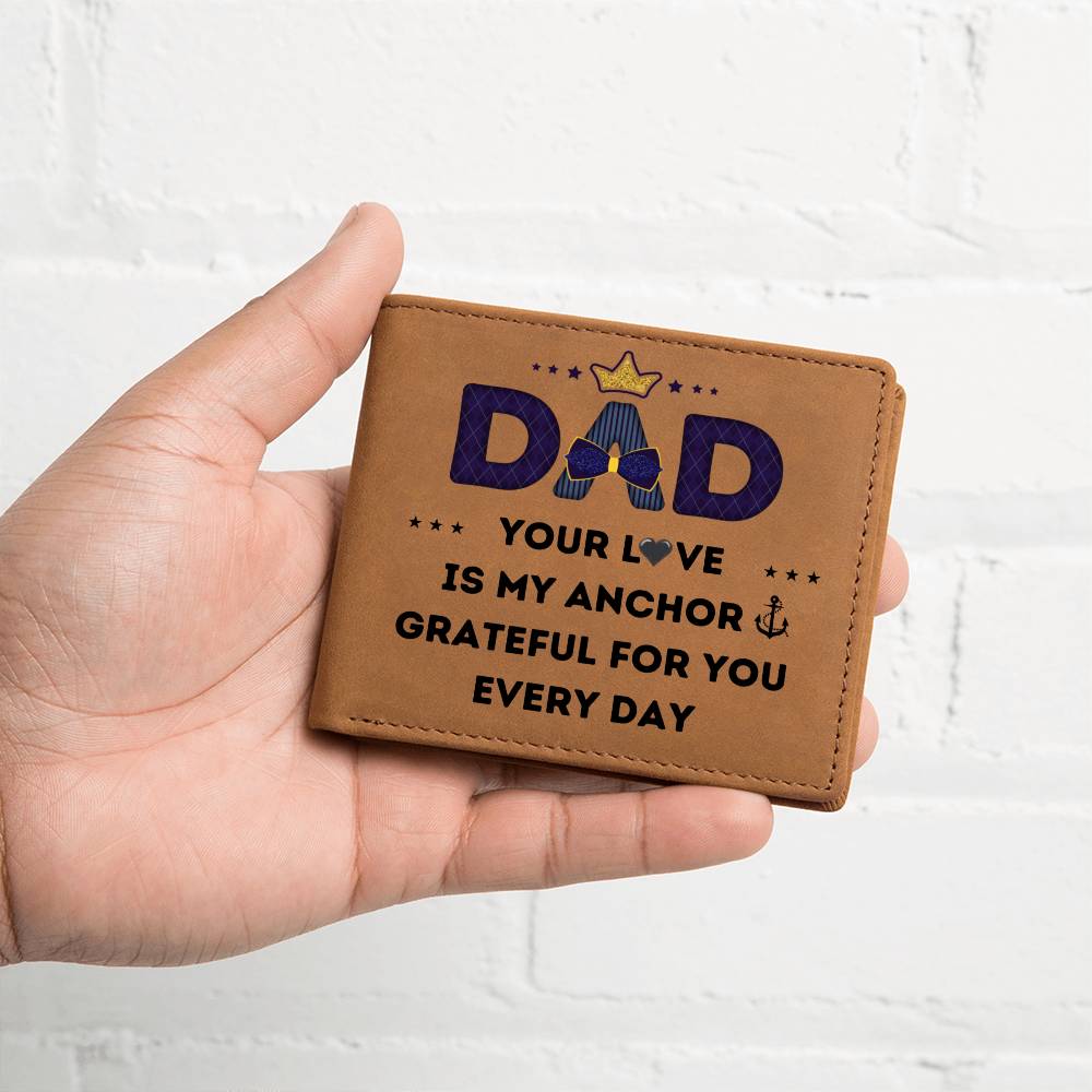 Custom Leather Wallet Gift For Dad