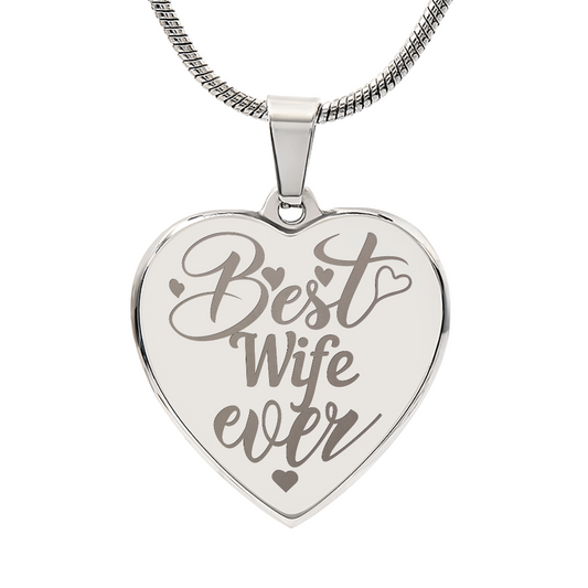 Personalized Engraved Heart Necklace for Wife