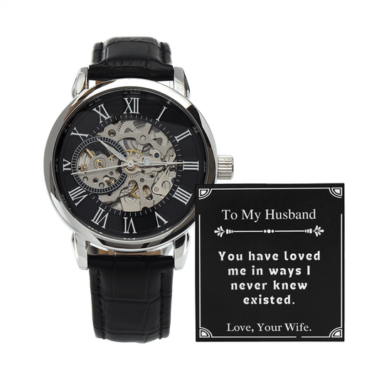 Romantic Gift For Husband Men's Openwork Watch