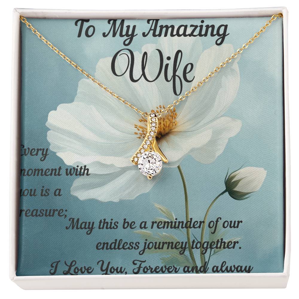 Romantic Gift To My Amazing Wife Necklace Christmas and Valentine's, Necklace For Wife From Husband,