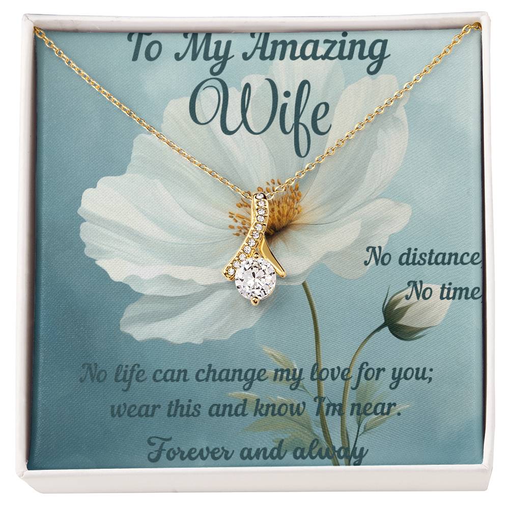 Unique Gift For Wife Birthday Gift Ideas Necklace Christmas and Valentine Gift, Necklace For Wife From Husband, Message Card and Gift Box