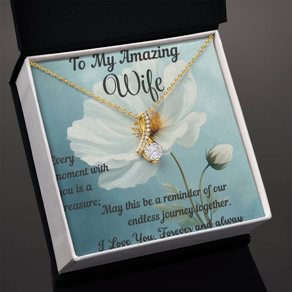 Romantic Gift To My Amazing Wife Necklace Christmas and Valentine's, Necklace For Wife From Husband,