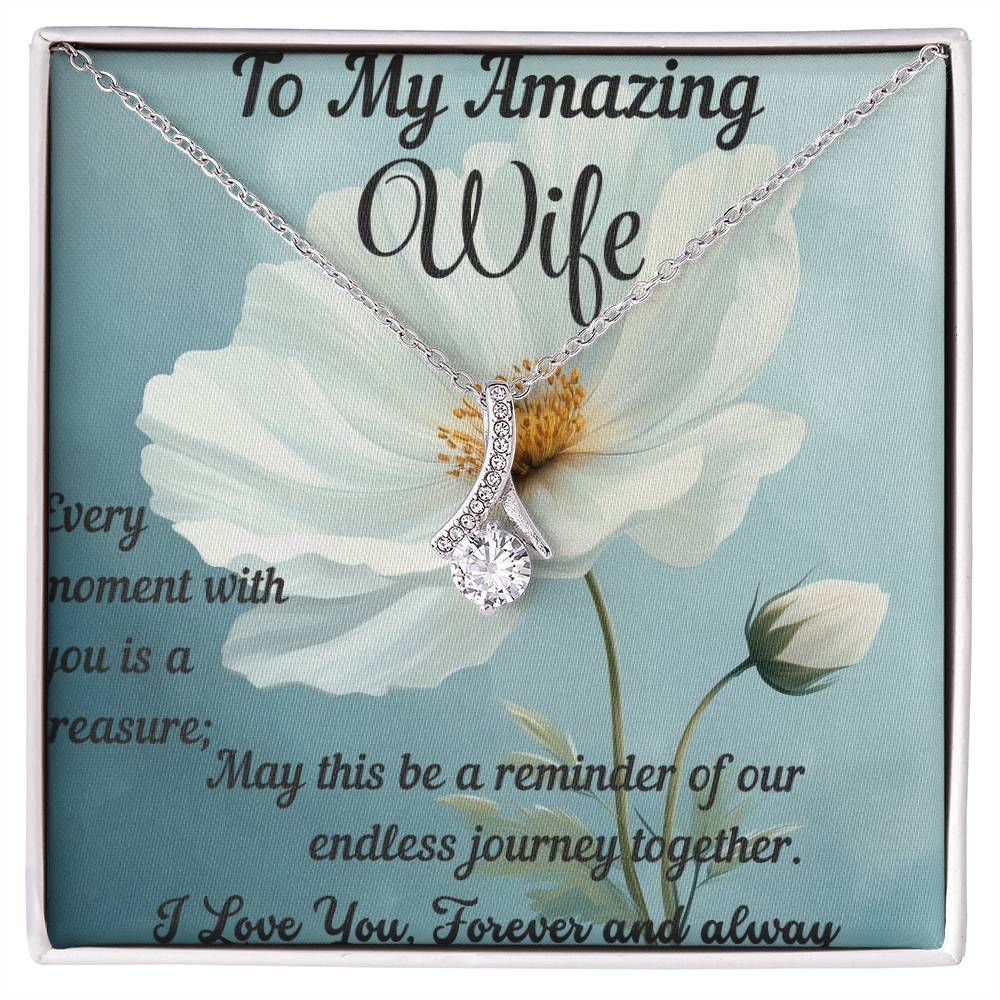 Romantic Gift To My Amazing Wife Necklace Christmas and Valentine's, Necklace For Wife From Husband,