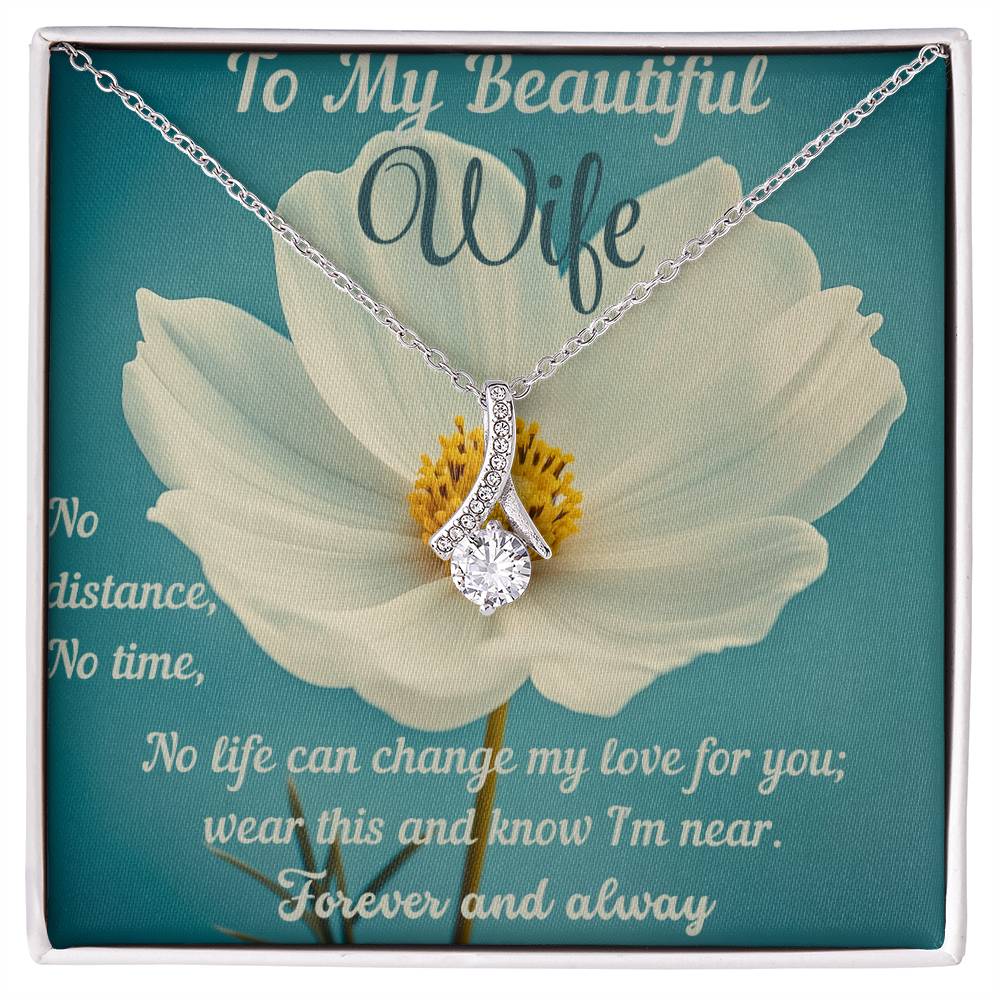 Cute Romantic Gift For Wife Birthday Gift Ideas Necklace Christmas and Valentine Gift, Necklace For Wife From Husband, Message Card and Gift Box