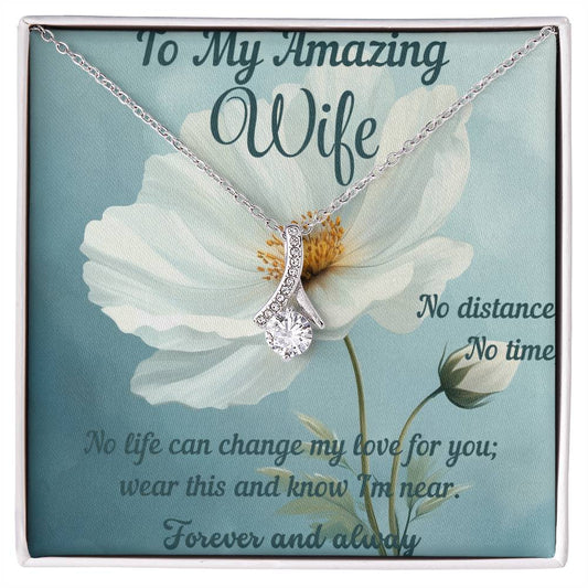 Unique Gift For Wife Birthday Gift Ideas Necklace Christmas and Valentine Gift, Necklace For Wife From Husband, Message Card and Gift Box