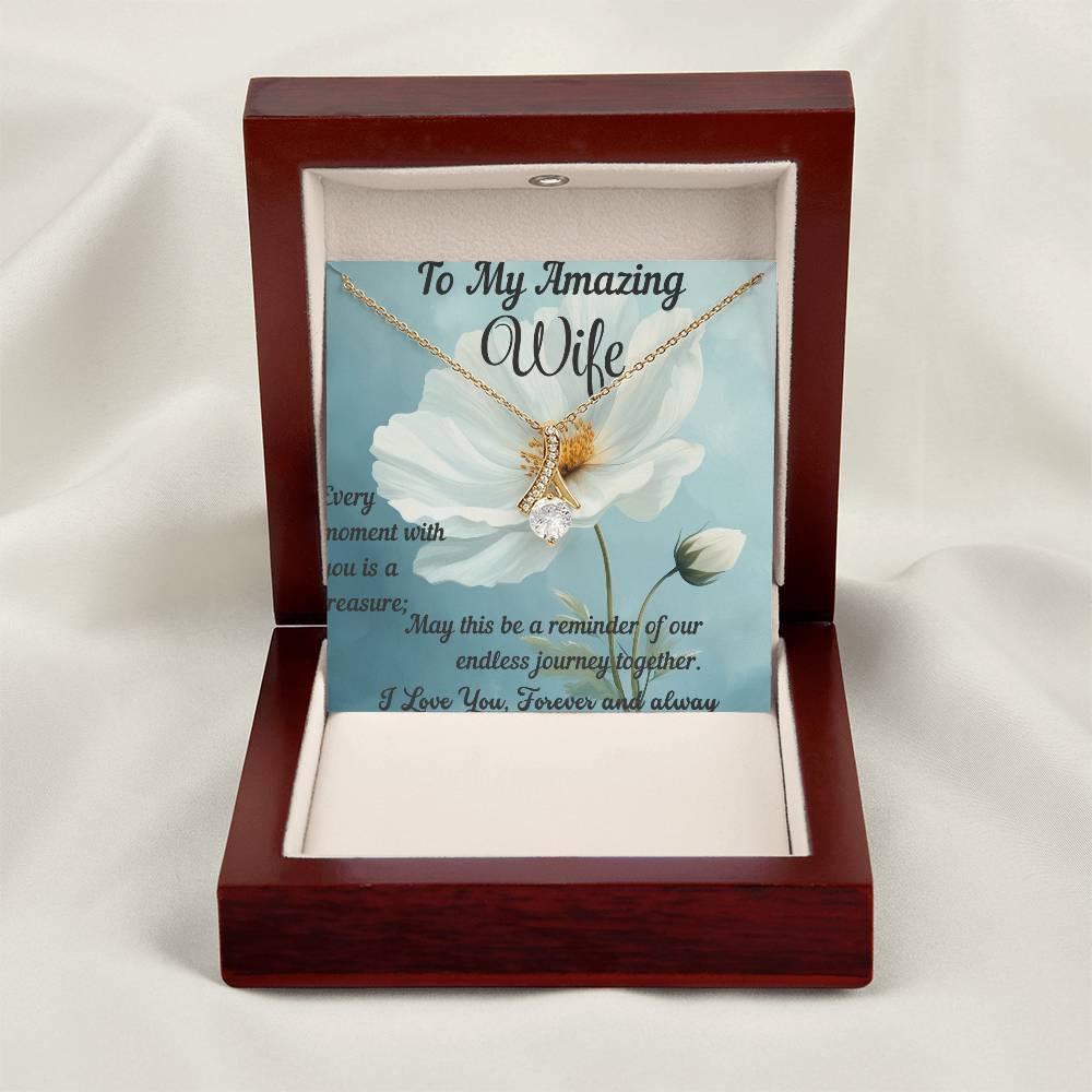 Romantic Gift To My Amazing Wife Necklace Christmas and Valentine's, Necklace For Wife From Husband,