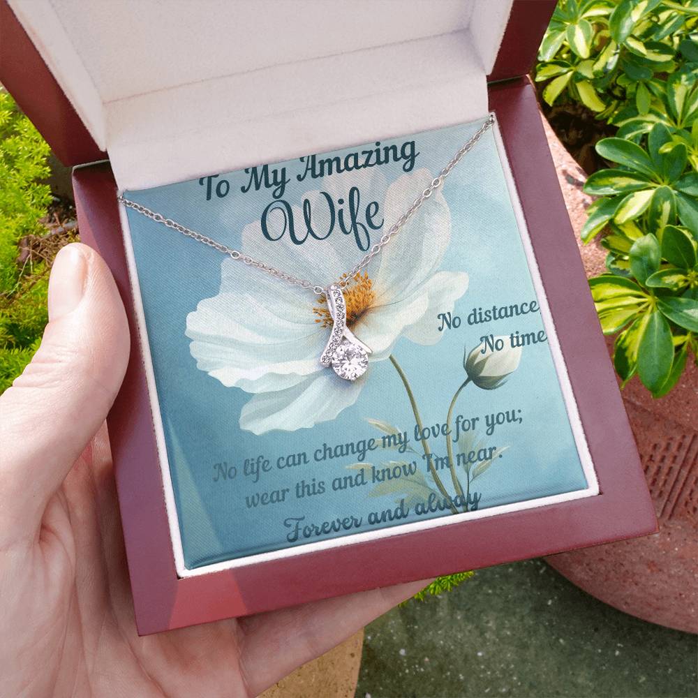 Unique Gift For Wife Birthday Gift Ideas Necklace Christmas and Valentine Gift, Necklace For Wife From Husband, Message Card and Gift Box