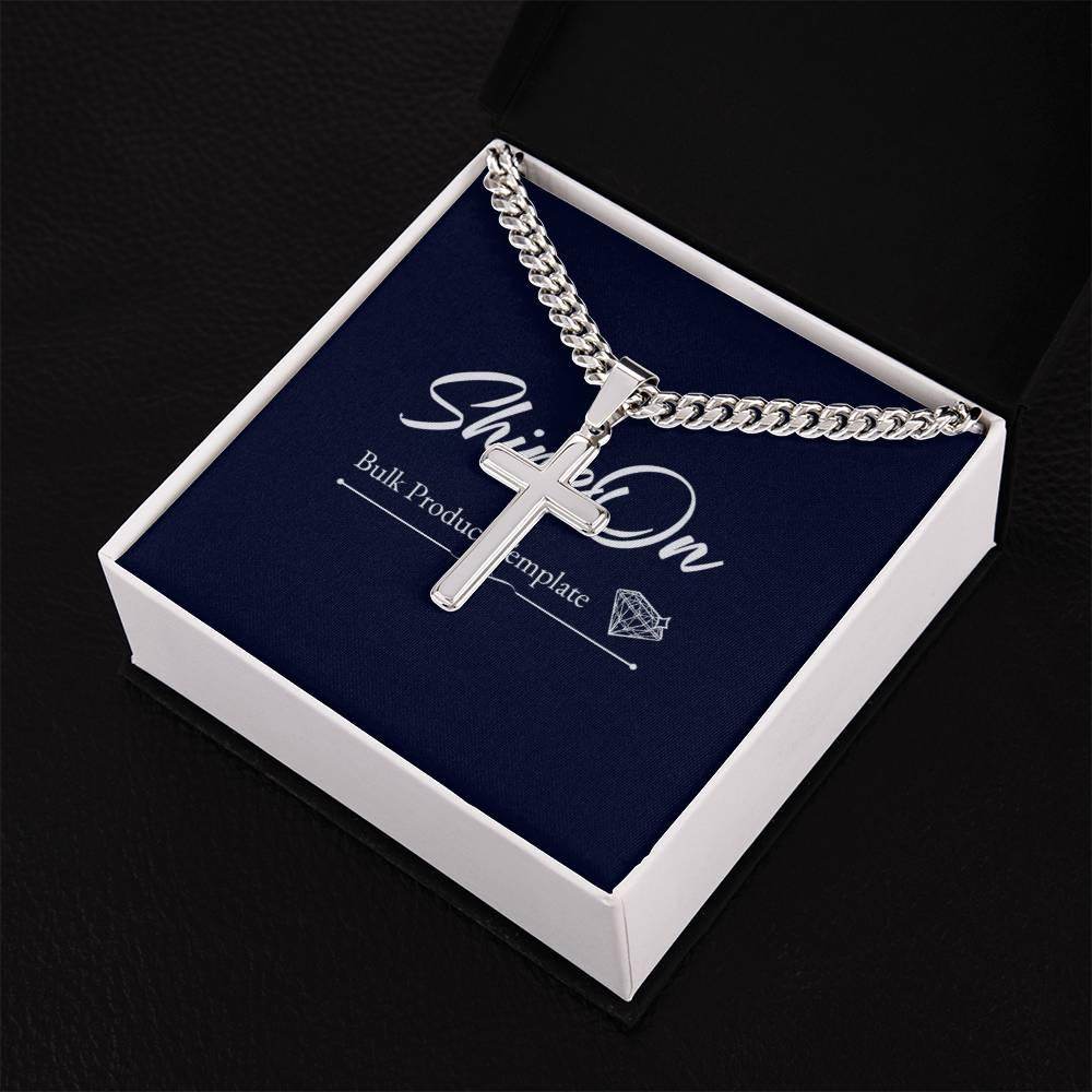 Personalized Artisan Cross Necklace with Cuban Chain for Men - Giftsmojo