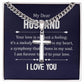 Personalized Artisan Cross Necklace with Cuban Chain For My Dear Husband