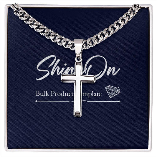 Personalized Artisan Cross Necklace with Cuban Chain for Men - Giftsmojo