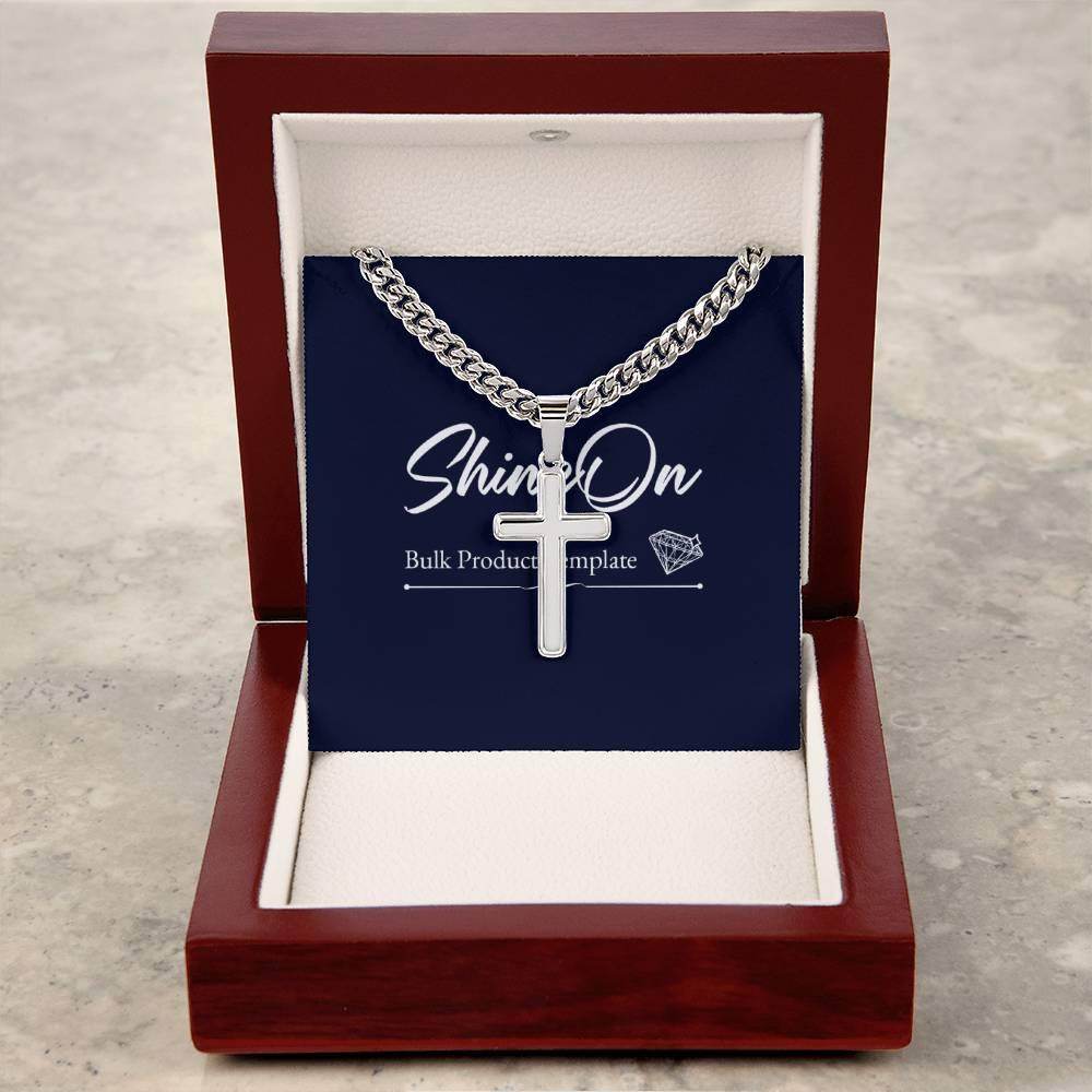 Personalized Artisan Cross Necklace with Cuban Chain for Men - Giftsmojo