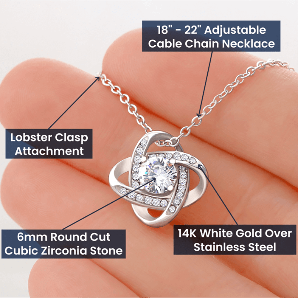 Valentine Gift To My Beautiful Wife - Love Knot Necklace - Giftsmojo
