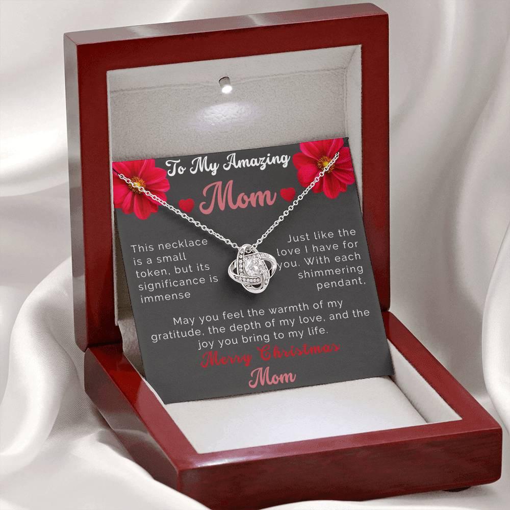 Custom Christmas Necklace Gift To Mom - Love Knot Necklace To My Amazing Mom - Giftsmojo