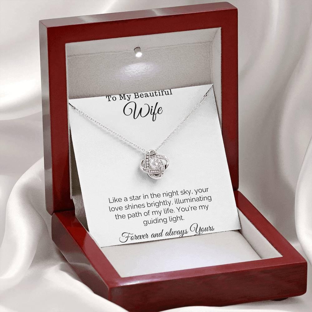 Gift To My Beautiful Wife - Love Knot Necklace - Giftsmojo