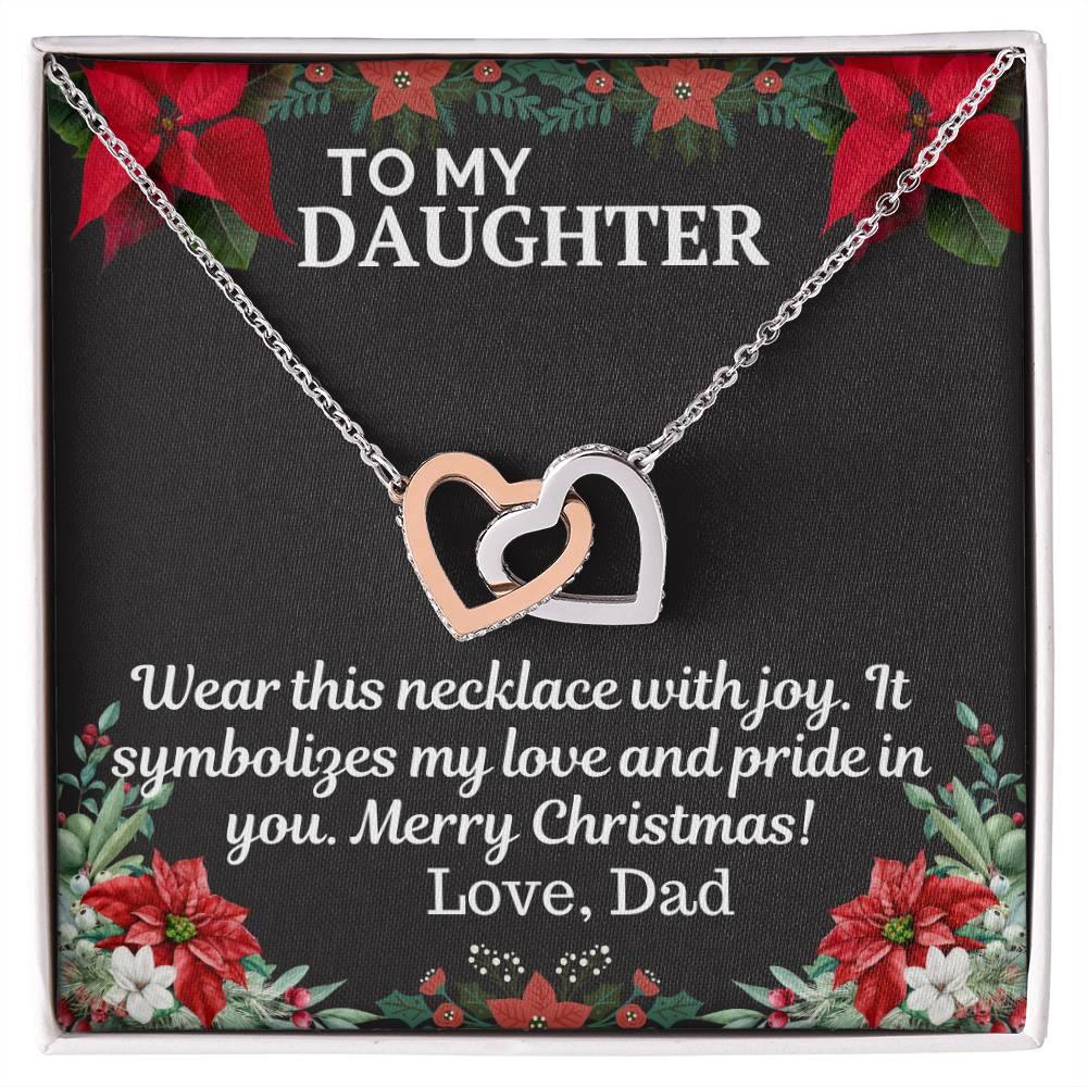 Gift To My Daughter from Dad - Interlocking Hearts Necklace - Giftsmojo