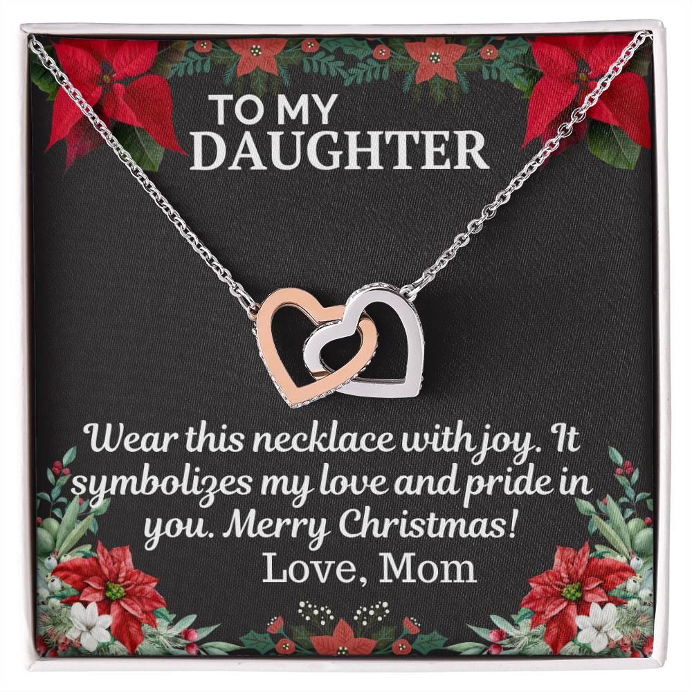 Gift To My Daughter from Mom - Interlocking Hearts Necklace - Giftsmojo