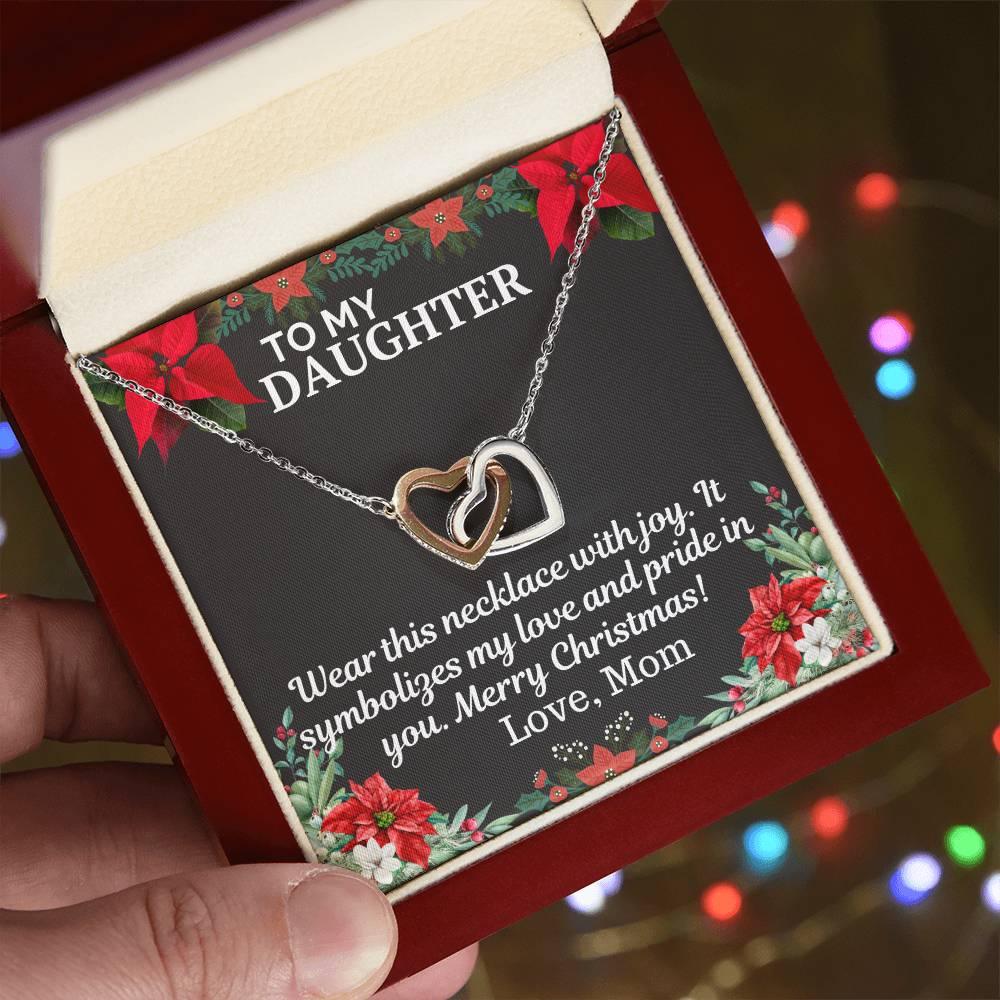 Gift To My Daughter from Mom - Interlocking Hearts Necklace - Giftsmojo