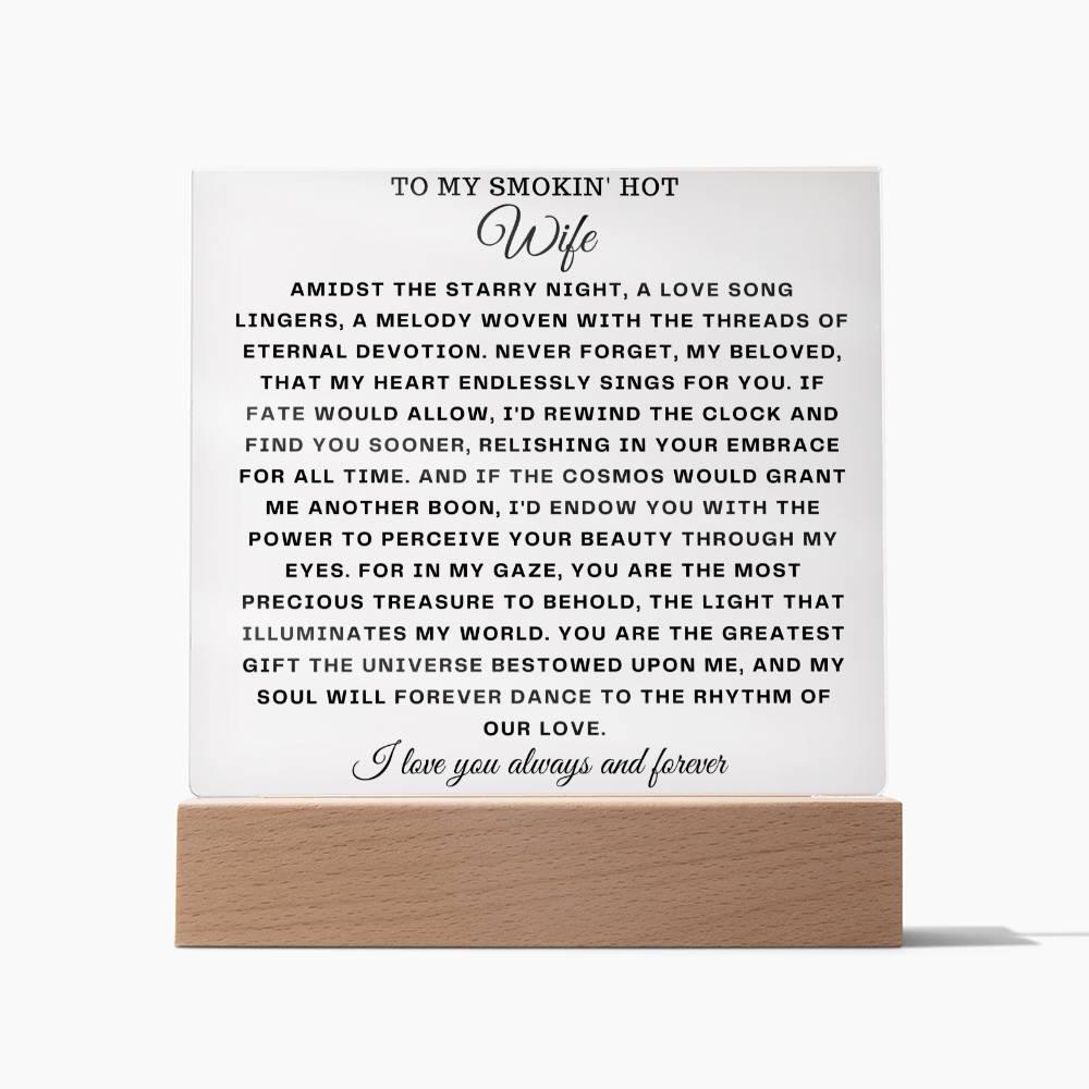 Square Acrylic Plaque Gift for Wife - Giftsmojo