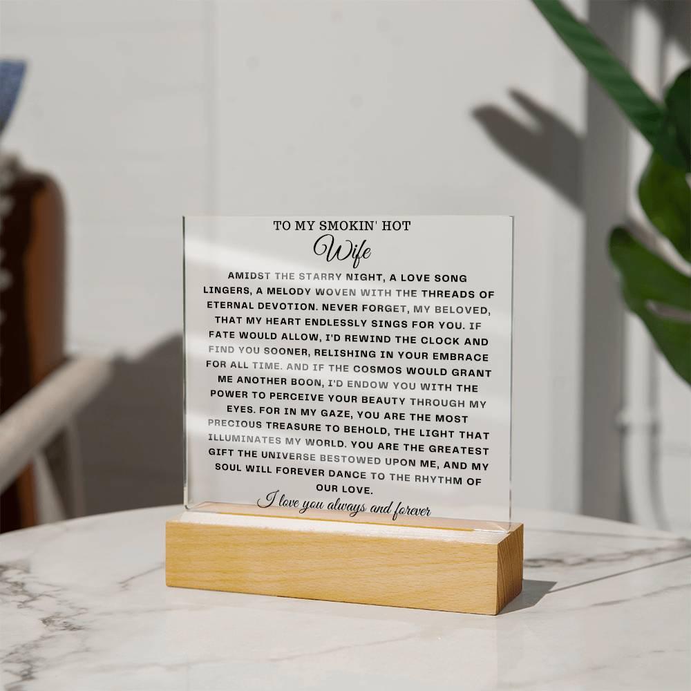 Square Acrylic Plaque Gift for Wife - Giftsmojo