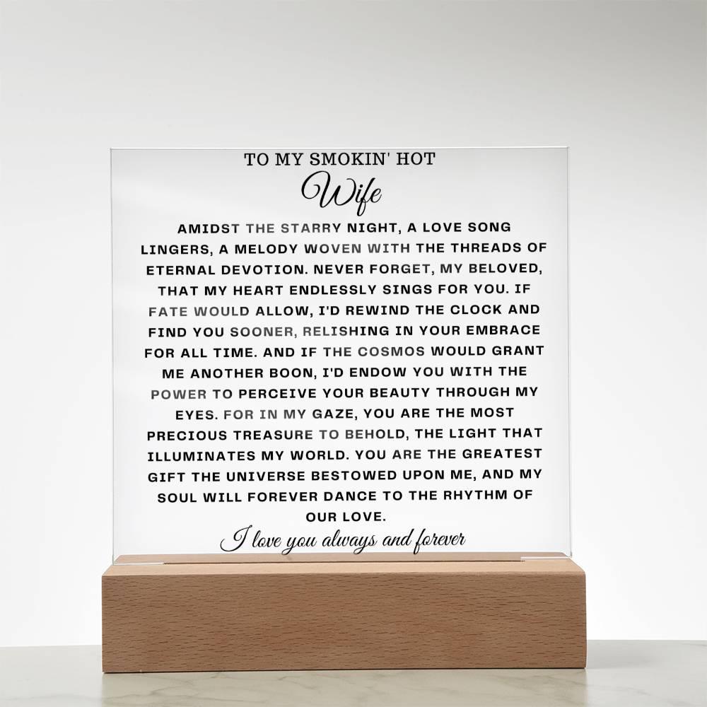 Square Acrylic Plaque Gift for Wife - Giftsmojo