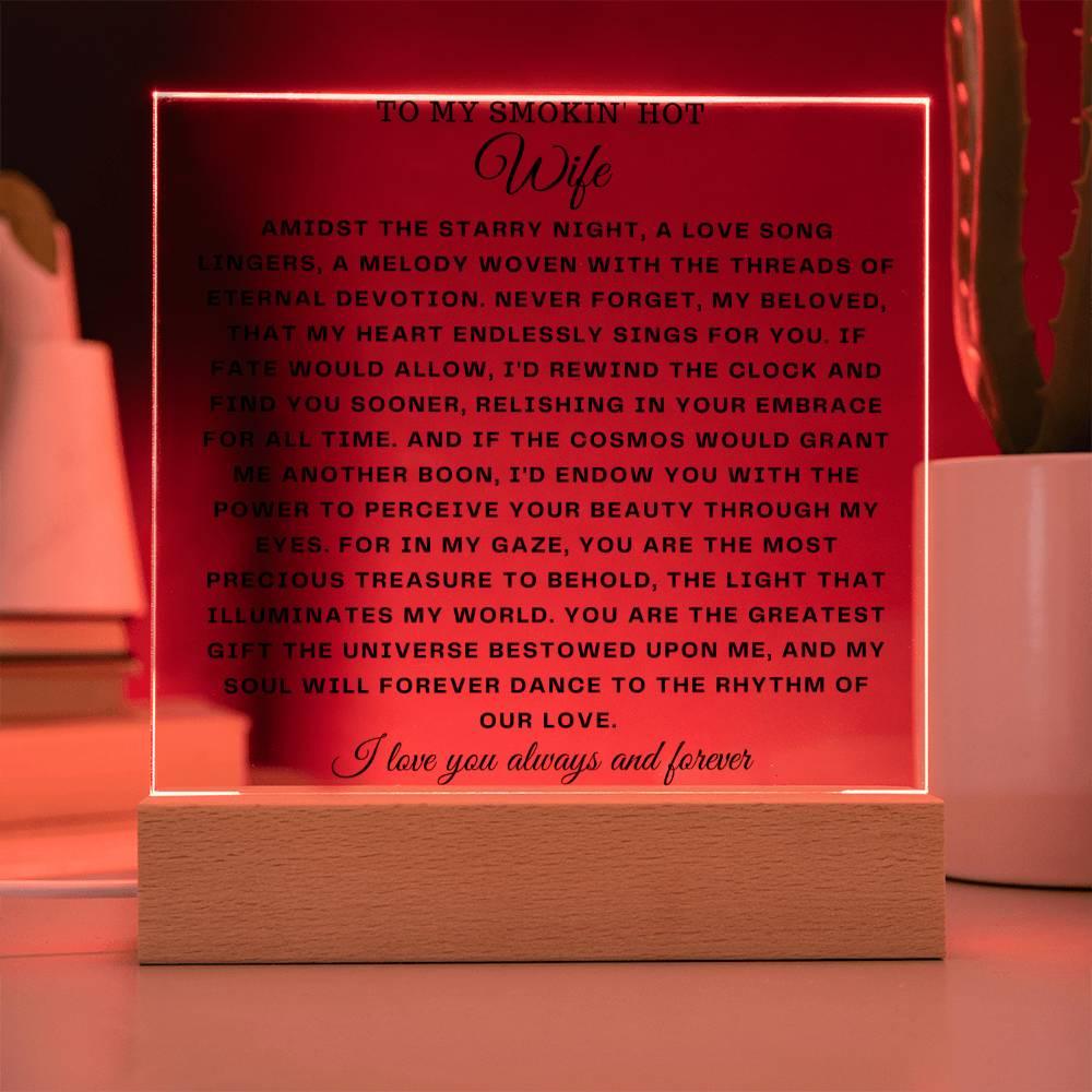 Square Acrylic Plaque Gift for Wife - Giftsmojo