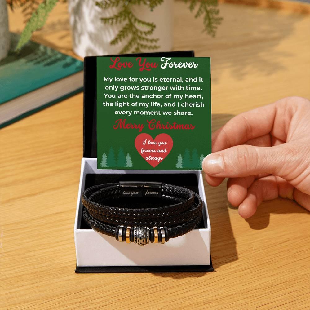 Merry Christmas Bracelet I Love you forever Men's Bracelet - Giftsmojo