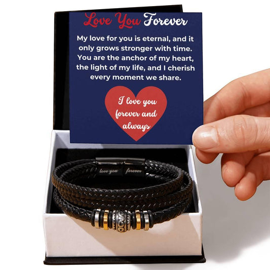 Men's "Love You Forever" Bracelet Christmas, Birthday, Anniversary Gift for Men - Giftsmojo