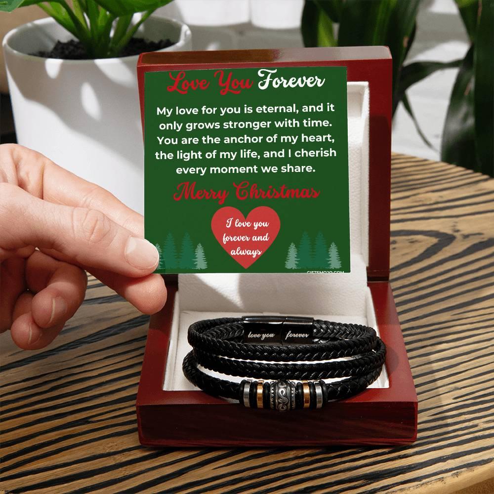Merry Christmas Bracelet I Love you forever Men's Bracelet - Giftsmojo