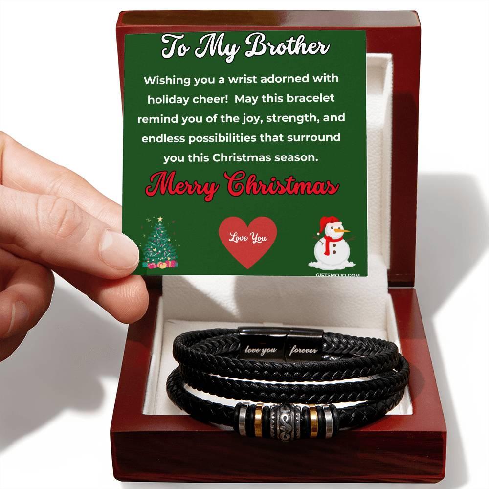 Gift To My Brother For Christmas - Love You For Ever Bracelet - Giftsmojo