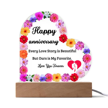 Anniversary Heart Acrylic Plaque