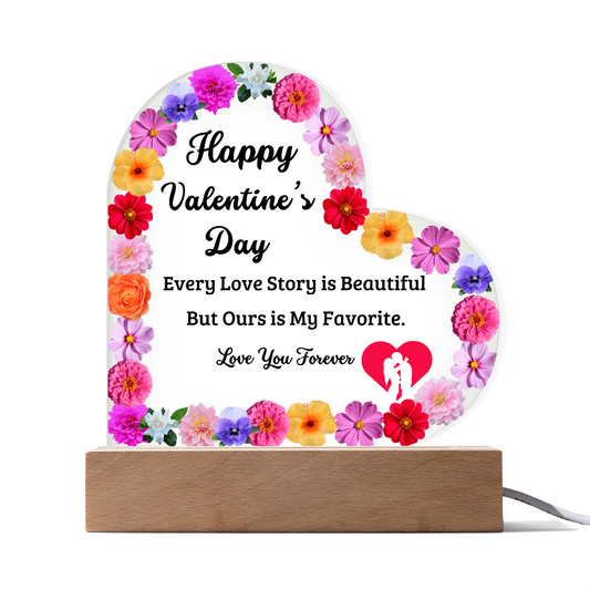 Couple's Valentine Heart Acrylic Plaque