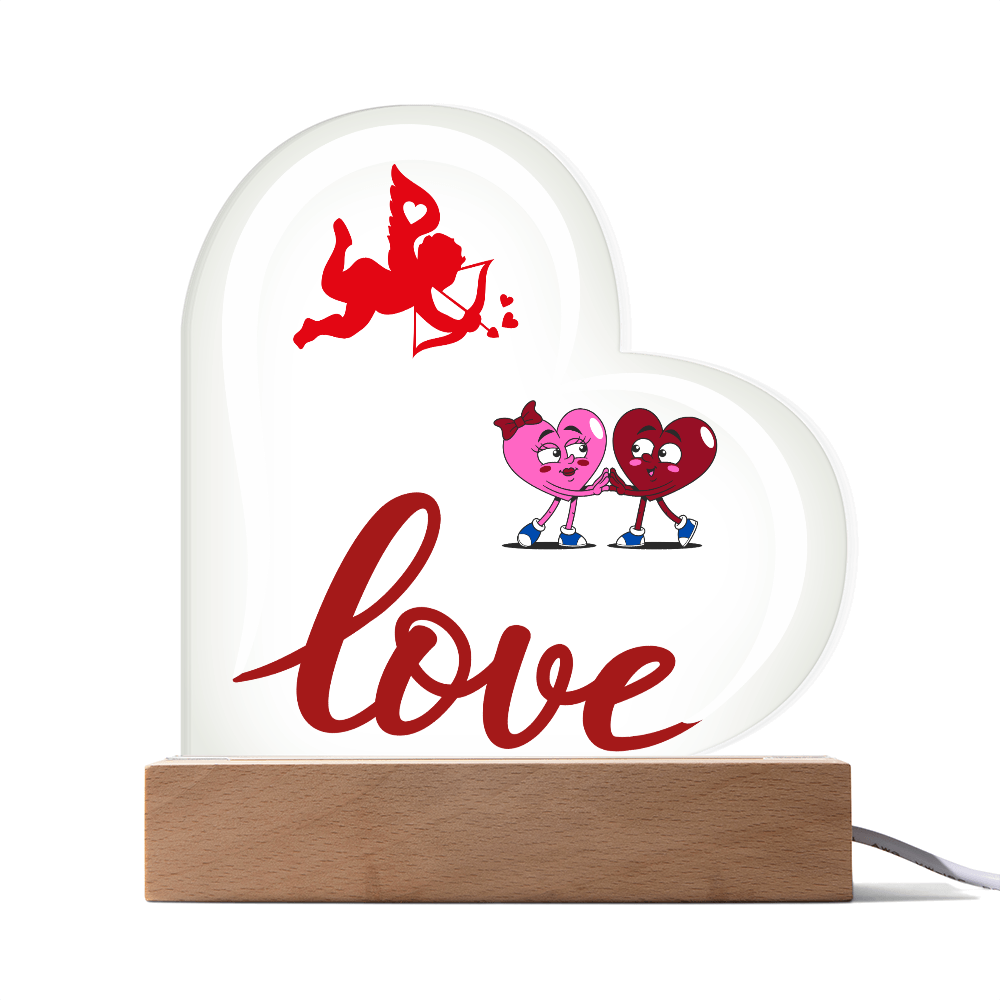 Valentine Love Heart Acrylic Plaque For Couple