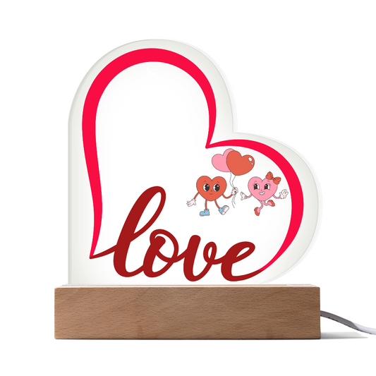 Love Heart Acrylic Plaque Gift for couple