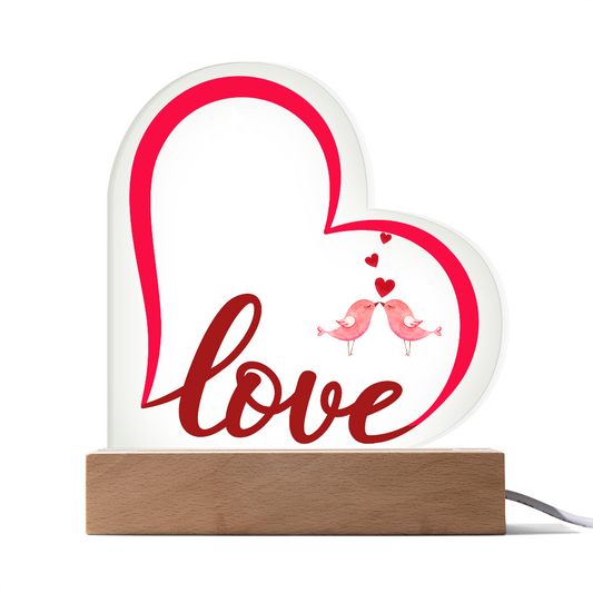 Valentine Love Heart Acrylic Plaque For Couple