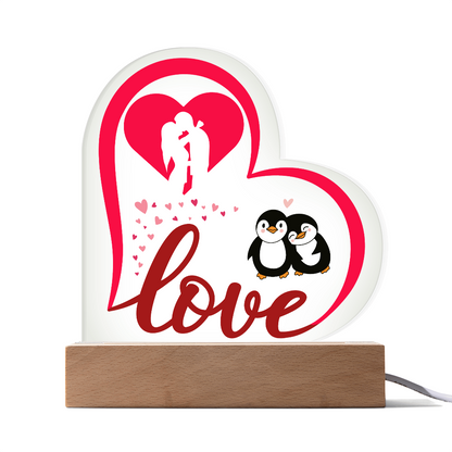 Love You Heart Acrylic Plaque